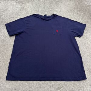 U.S. Polo Assn Basic Logo T-Shirt Men 3XL Navy Blue Short Sleeve Crew Pocket Tee
